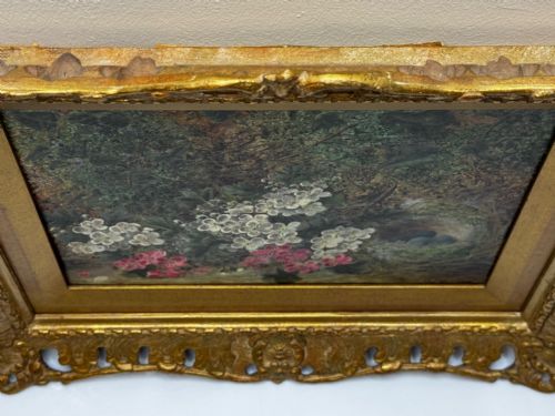 PAINTING BLOSSOM FLOWERS BIRD EGGS NEST MOSSY BANK OLIVER CLARE - ADDITIONAL PHOTO 7