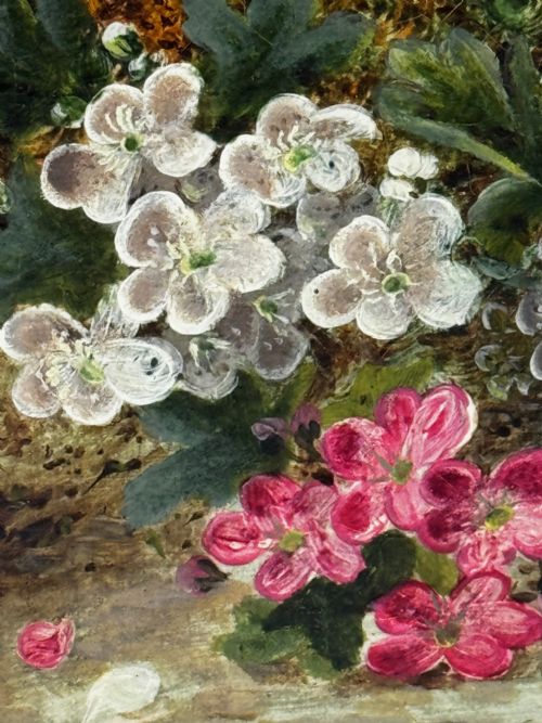 PAINTING BLOSSOM FLOWERS BIRD EGGS NEST MOSSY BANK OLIVER CLARE - ADDITIONAL PHOTO 11