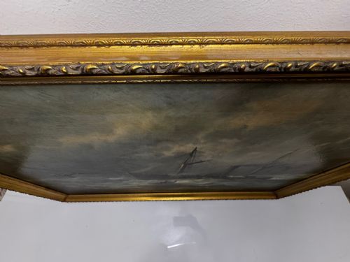 VICTORIAN OIL PAINTING SEALER STEAM SHIP OF DUNDEE SINKING THE RESCUE - ADDITIONAL PHOTO 12