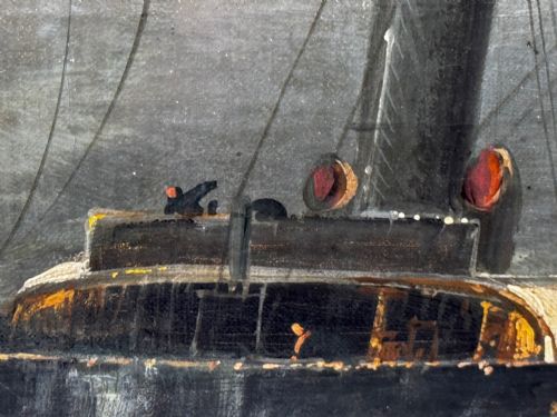 VICTORIAN OIL PAINTING SEALER STEAM SHIP OF DUNDEE SINKING THE RESCUE - ADDITIONAL PHOTO 24