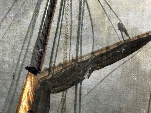 VICTORIAN OIL PAINTING SEALER STEAM SHIP OF DUNDEE SINKING THE RESCUE - ADDITIONAL PHOTO 27