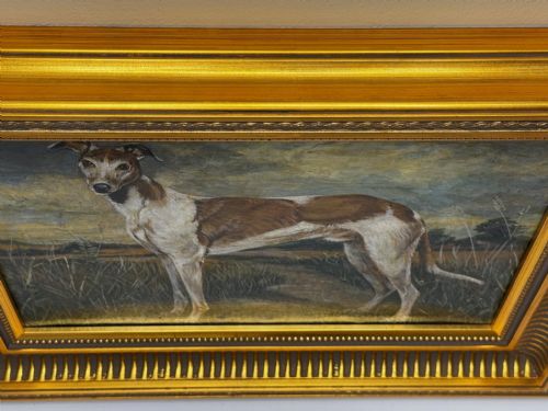 OIL PAINTING PRIZED LURCHER GREYHOUND AFTER SAMUEL JOHN CARTER - ADDITIONAL PHOTO 7
