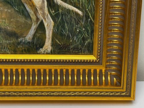 OIL PAINTING PRIZED LURCHER GREYHOUND AFTER SAMUEL JOHN CARTER - ADDITIONAL PHOTO 11