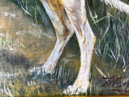 OIL PAINTING PRIZED LURCHER GREYHOUND AFTER SAMUEL JOHN CARTER - ADDITIONAL PHOTO 17