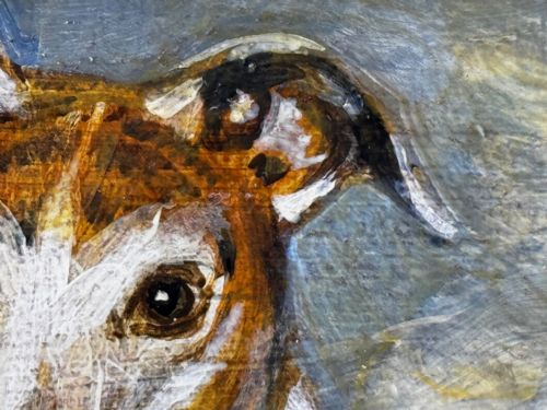 OIL PAINTING PRIZED LURCHER GREYHOUND AFTER SAMUEL JOHN CARTER - ADDITIONAL PHOTO 24
