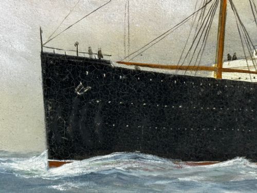 PAINTING RMS LUSITANIA CUNARD LINE SHORTLY BEFORE BEING TORPEDOED - ADDITIONAL PHOTO 11
