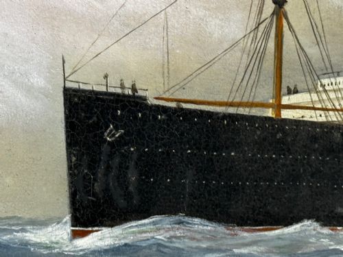 PAINTING RMS LUSITANIA CUNARD LINE SHORTLY BEFORE BEING TORPEDOED - ADDITIONAL PHOTO 15