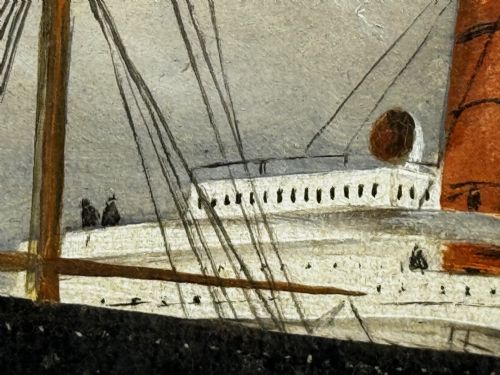 PAINTING RMS LUSITANIA CUNARD LINE SHORTLY BEFORE BEING TORPEDOED - ADDITIONAL PHOTO 17