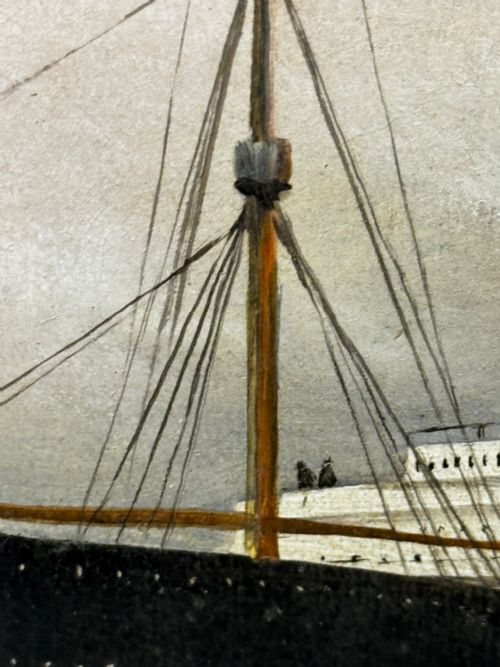 PAINTING RMS LUSITANIA CUNARD LINE SHORTLY BEFORE BEING TORPEDOED - ADDITIONAL PHOTO 19