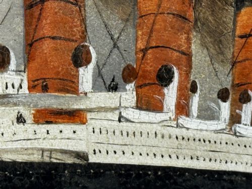 PAINTING RMS LUSITANIA CUNARD LINE SHORTLY BEFORE BEING TORPEDOED - ADDITIONAL PHOTO 20
