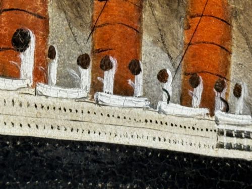 PAINTING RMS LUSITANIA CUNARD LINE SHORTLY BEFORE BEING TORPEDOED - ADDITIONAL PHOTO 21