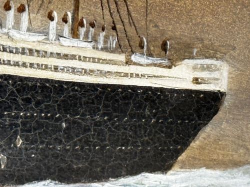 PAINTING RMS LUSITANIA CUNARD LINE SHORTLY BEFORE BEING TORPEDOED - ADDITIONAL PHOTO 23