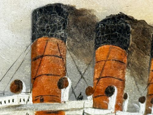 PAINTING RMS LUSITANIA CUNARD LINE SHORTLY BEFORE BEING TORPEDOED - ADDITIONAL PHOTO 26