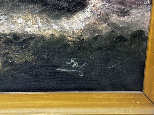 LARGE OIL PAINTING 5 MASTED SHIP POTOSI NAVIGATING DRAKES PASSAGE - ADDITIONAL PHOTO 10