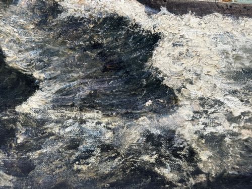 LARGE OIL PAINTING 5 MASTED SHIP POTOSI NAVIGATING DRAKES PASSAGE - ADDITIONAL PHOTO 24