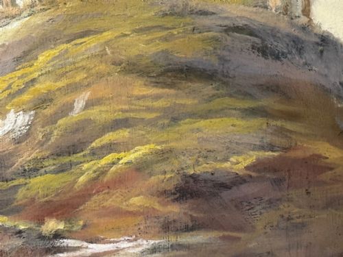 VICTORIAN OIL PAINTING BAMBURGH CASTLE SHIPWRECK BEACHED - ADDITIONAL PHOTO 27