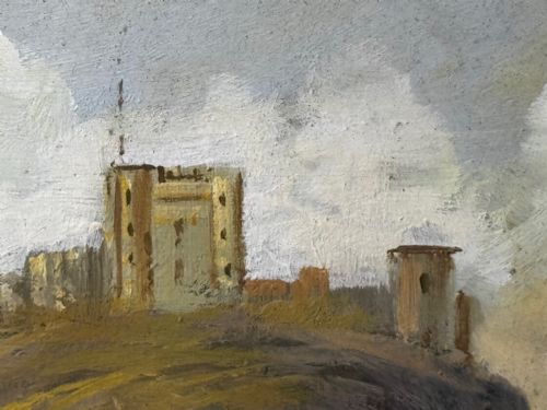 VICTORIAN OIL PAINTING BAMBURGH CASTLE SHIPWRECK BEACHED - ADDITIONAL PHOTO 28