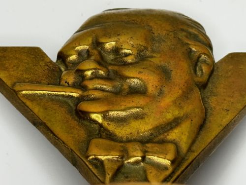 WINSTON CHURCHILL V FOR VICTORY GILT BRONZE CAR MASCOT SCULPTURE - ADDITIONAL PHOTO 21