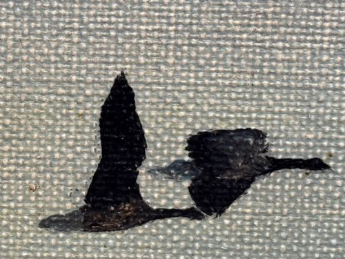 OIL PAINTING SKEIN BRENT GEESE FLYING OVER MARSH THE FENS HOLBEACH - ADDITIONAL PHOTO 25