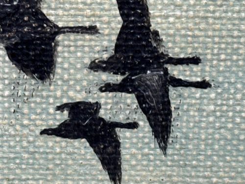 OIL PAINTING SKEIN BRENT GEESE FLYING OVER MARSH THE FENS HOLBEACH - ADDITIONAL PHOTO 26
