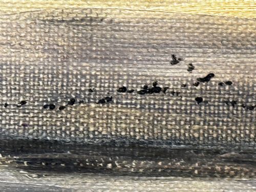 OIL PAINTING SKEIN BRENT GEESE FLYING OVER MARSH THE FENS HOLBEACH - ADDITIONAL PHOTO 27