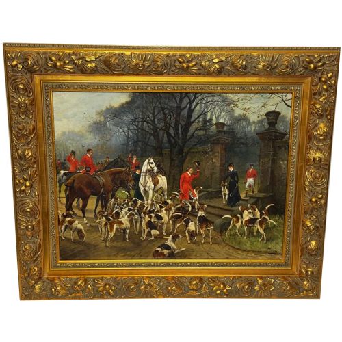 oil painting empress sisi of austria at meath hunt with lord langford - CATEGORY: ANTIQUE ART - DATED 1900