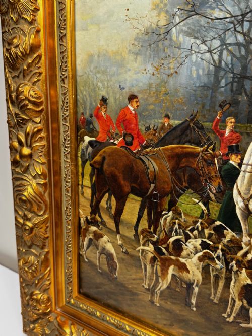 OIL PAINTING EMPRESS SISI OF AUSTRIA AT MEATH HUNT WITH LORD LANGFORD - ADDITIONAL PHOTO 3