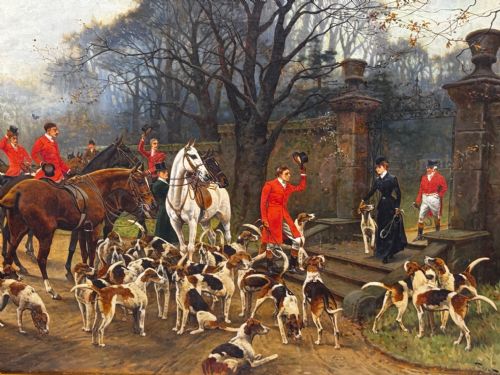 OIL PAINTING EMPRESS SISI OF AUSTRIA AT MEATH HUNT WITH LORD LANGFORD - ADDITIONAL PHOTO 5