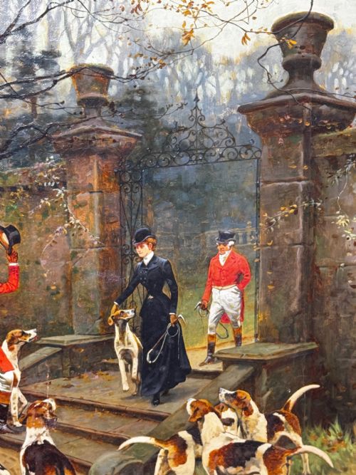 OIL PAINTING EMPRESS SISI OF AUSTRIA AT MEATH HUNT WITH LORD LANGFORD - ADDITIONAL PHOTO 7