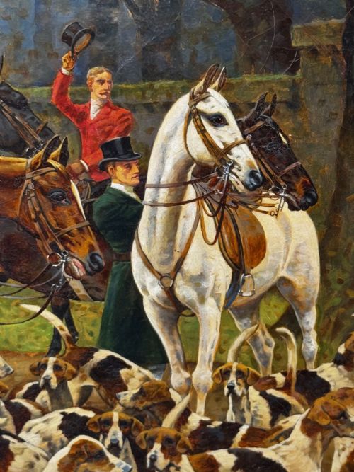 OIL PAINTING EMPRESS SISI OF AUSTRIA AT MEATH HUNT WITH LORD LANGFORD - ADDITIONAL PHOTO 14
