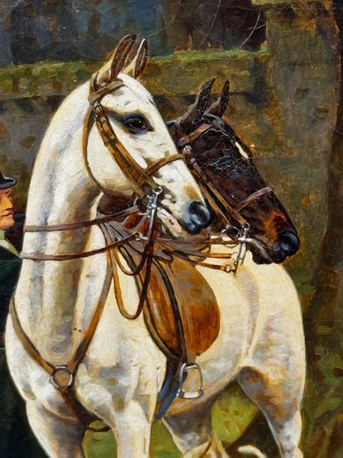 OIL PAINTING EMPRESS SISI OF AUSTRIA AT MEATH HUNT WITH LORD LANGFORD - ADDITIONAL PHOTO 15