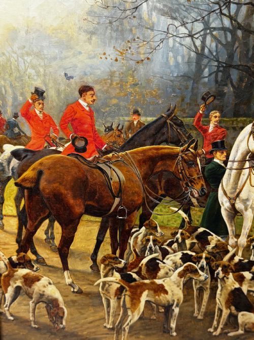 OIL PAINTING EMPRESS SISI OF AUSTRIA AT MEATH HUNT WITH LORD LANGFORD - ADDITIONAL PHOTO 17