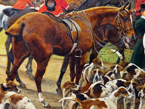 OIL PAINTING EMPRESS SISI OF AUSTRIA AT MEATH HUNT WITH LORD LANGFORD - ADDITIONAL PHOTO 18