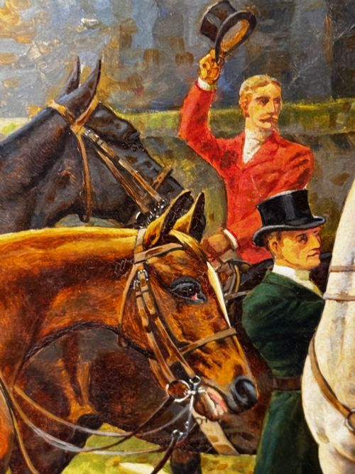 OIL PAINTING EMPRESS SISI OF AUSTRIA AT MEATH HUNT WITH LORD LANGFORD - ADDITIONAL PHOTO 19