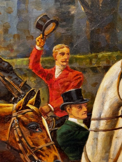OIL PAINTING EMPRESS SISI OF AUSTRIA AT MEATH HUNT WITH LORD LANGFORD - ADDITIONAL PHOTO 20