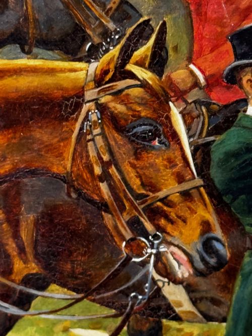 OIL PAINTING EMPRESS SISI OF AUSTRIA AT MEATH HUNT WITH LORD LANGFORD - ADDITIONAL PHOTO 21