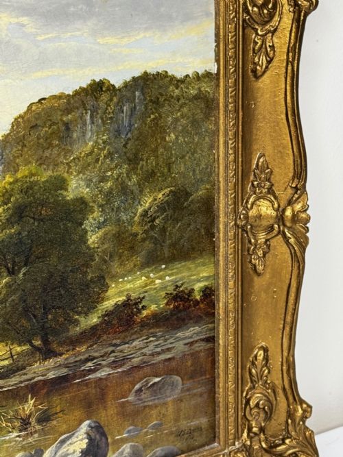 C1870 OIL PAINTING NR CAPEL CURIG NORTH WALES BY JOHN CUTHBERT SALMON - ADDITIONAL PHOTO 3