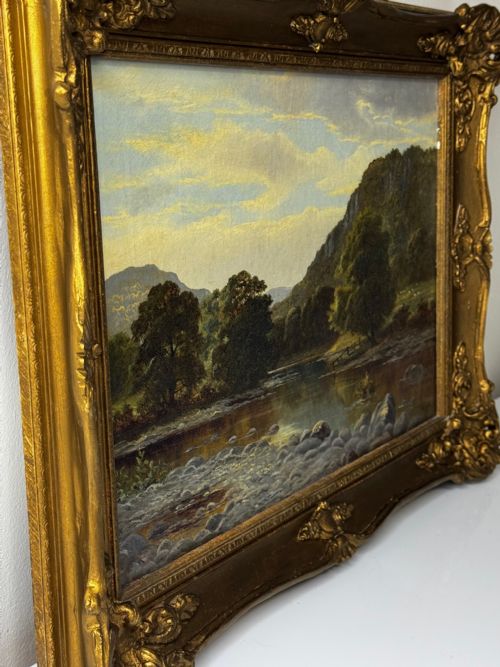 C1870 OIL PAINTING NR CAPEL CURIG NORTH WALES BY JOHN CUTHBERT SALMON - ADDITIONAL PHOTO 8