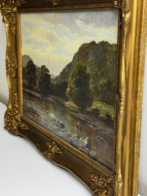 C1870 OIL PAINTING NR CAPEL CURIG NORTH WALES BY JOHN CUTHBERT SALMON - ADDITIONAL PHOTO 9