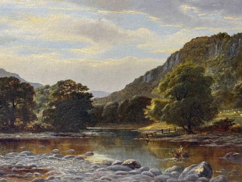 C1870 OIL PAINTING NR CAPEL CURIG NORTH WALES BY JOHN CUTHBERT SALMON - ADDITIONAL PHOTO 12