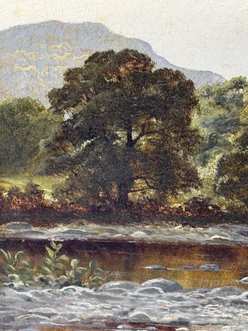 C1870 OIL PAINTING NR CAPEL CURIG NORTH WALES BY JOHN CUTHBERT SALMON - ADDITIONAL PHOTO 13