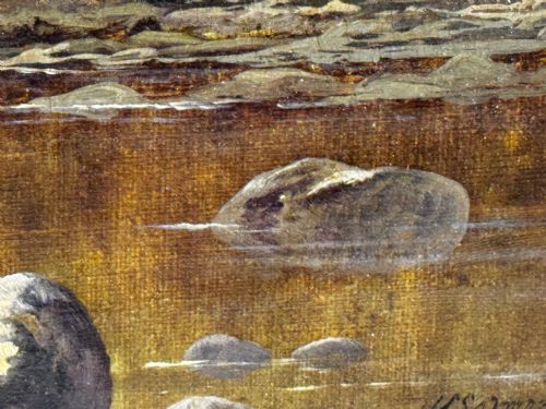 C1870 OIL PAINTING NR CAPEL CURIG NORTH WALES BY JOHN CUTHBERT SALMON - ADDITIONAL PHOTO 22