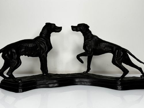 C1860 GROUP BRONZE HUNTING HOUND DOGS FOLLOWER AUGUSTE NICHOLAS CAIN - ADDITIONAL PHOTO 1