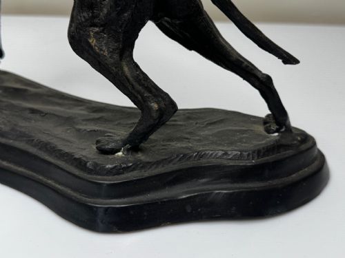 C1860 GROUP BRONZE HUNTING HOUND DOGS FOLLOWER AUGUSTE NICHOLAS CAIN - ADDITIONAL PHOTO 6