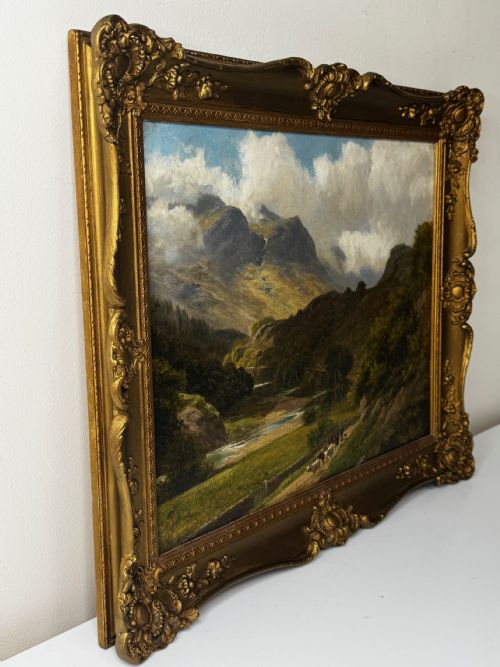 PAINTING BORROWDALE LANDSCAPE LAKE DISTRICT BY STEPHEN ENOCH HOGLEY - ADDITIONAL PHOTO 3