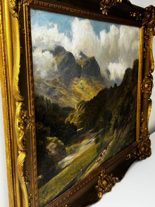 PAINTING BORROWDALE LANDSCAPE LAKE DISTRICT BY STEPHEN ENOCH HOGLEY - ADDITIONAL PHOTO 6
