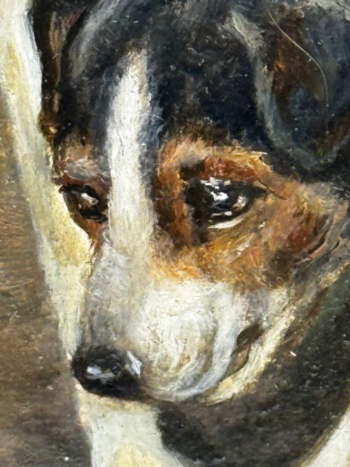VICTORIAN PAINTING CAGED RAT TRAPPED JACK RUSSELL TERRIERS GUARDING - ADDITIONAL PHOTO 15