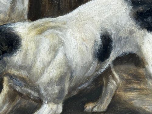 VICTORIAN PAINTING CAGED RAT TRAPPED JACK RUSSELL TERRIERS GUARDING - ADDITIONAL PHOTO 18