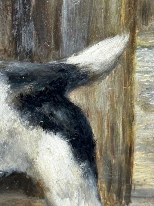 VICTORIAN PAINTING CAGED RAT TRAPPED JACK RUSSELL TERRIERS GUARDING - ADDITIONAL PHOTO 19
