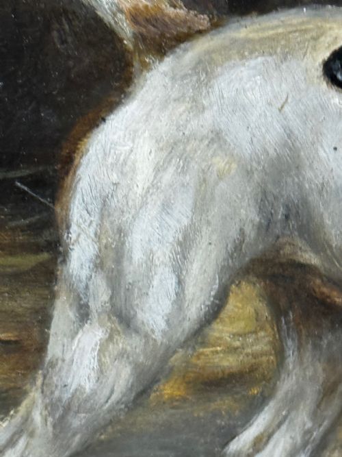 VICTORIAN PAINTING CAGED RAT TRAPPED JACK RUSSELL TERRIERS GUARDING - ADDITIONAL PHOTO 22